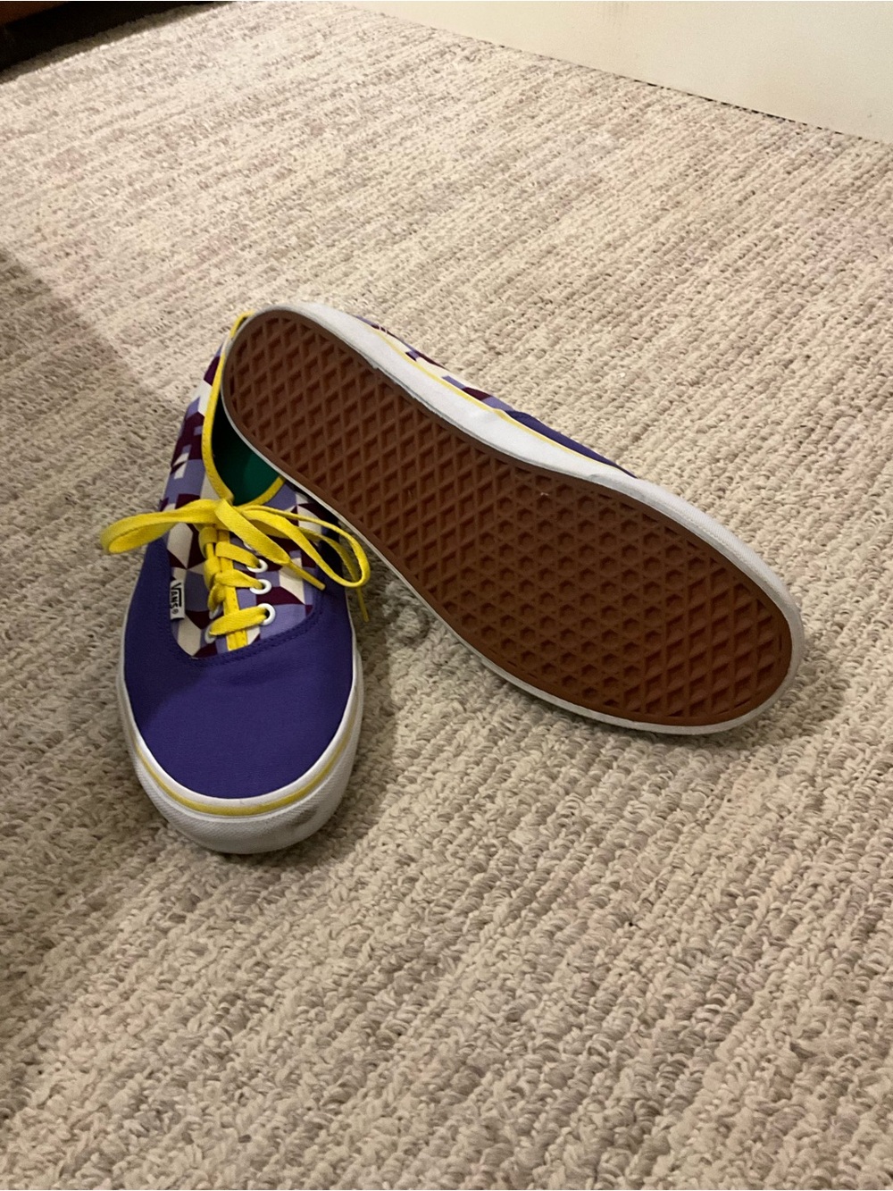 Vans Low-Top Sneakers in Purple with Yellow Accents - Picture 2 of 3